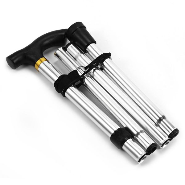 Adjustable Aluminum Metal Walking Stick Folding Collapsible Travel Cane with Non-slip Rubber Base - Image 19