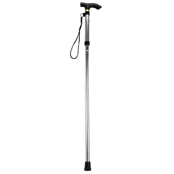 Adjustable Aluminum Metal Walking Stick Folding Collapsible Travel Cane with Non-slip Rubber Base - Image 20