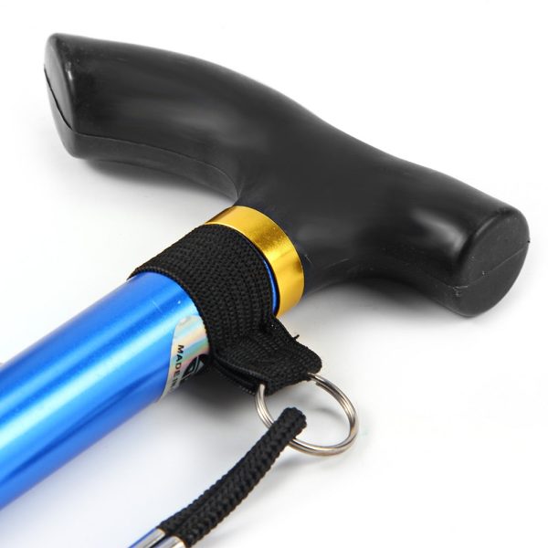 Adjustable Aluminum Metal Walking Stick Folding Collapsible Travel Cane with Non-slip Rubber Base - Image 9