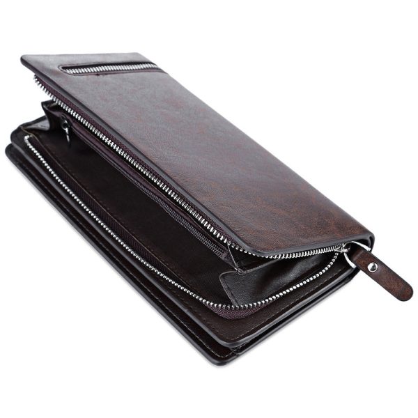 Baellerry Solid Color Cell Phone Money Photo Card Clutch Wallet for Men - Image 10