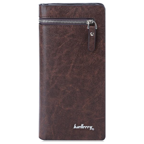 Baellerry Solid Color Cell Phone Money Photo Card Clutch Wallet for Men - Image 7