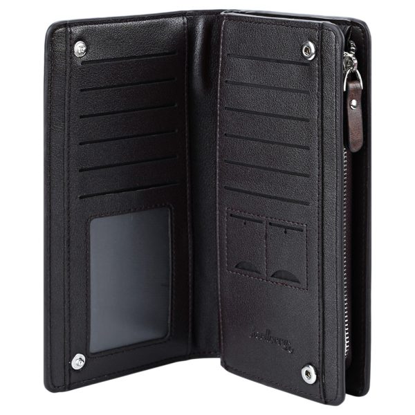 Baellerry Solid Color Cell Phone Money Photo Card Clutch Wallet for Men - Image 9