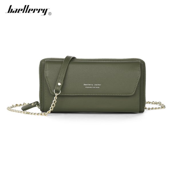 Baellerry Women PU Leather Chain Crossbody Shoulder Phone Bag Long Wallet - Image 4