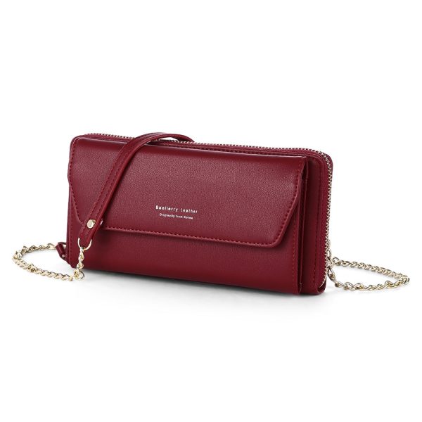 Baellerry Women PU Leather Chain Crossbody Shoulder Phone Bag Long Wallet - Image 10