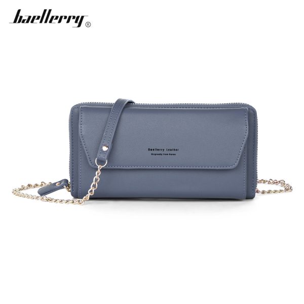 Baellerry Women PU Leather Chain Crossbody Shoulder Phone Bag Long Wallet - Image 5