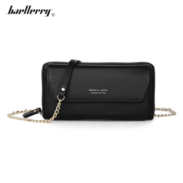Baellerry Women PU Leather Chain Crossbody Shoulder Phone Bag Long Wallet - Image 6