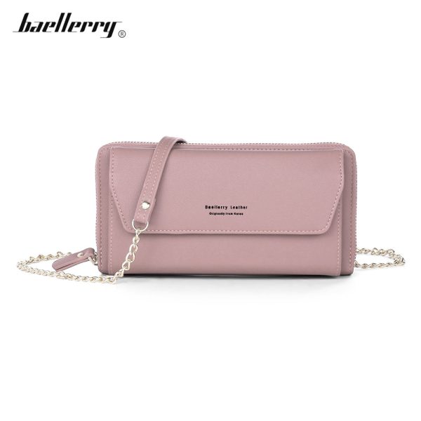Baellerry Women PU Leather Chain Crossbody Shoulder Phone Bag Long Wallet - Image 7