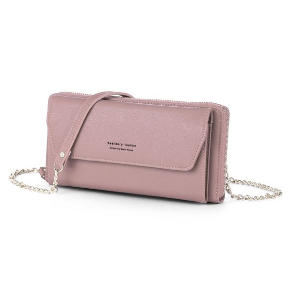 Baellerry Women PU Leather Chain Crossbody Shoulder Phone Bag Long Wallet - Image 27