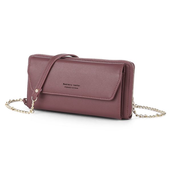 Baellerry Women PU Leather Chain Crossbody Shoulder Phone Bag Long Wallet - Image 31