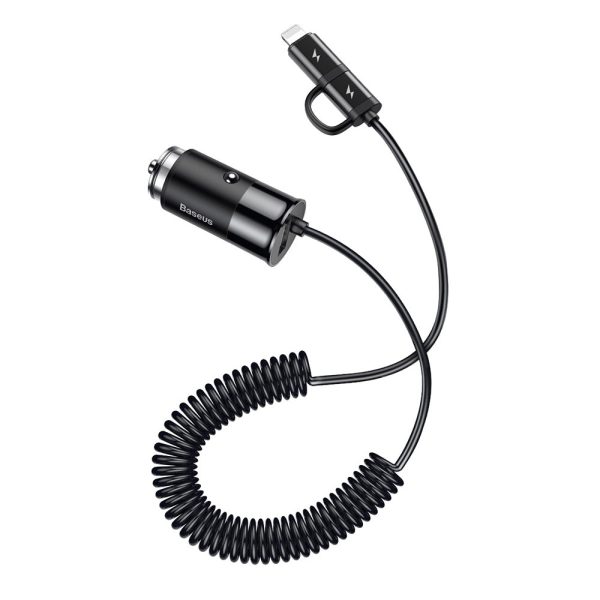 Baseus Enjoy Together 2-in-1 Car Charger 4.8A for Type-C / 8 Pin Devices - Image 2