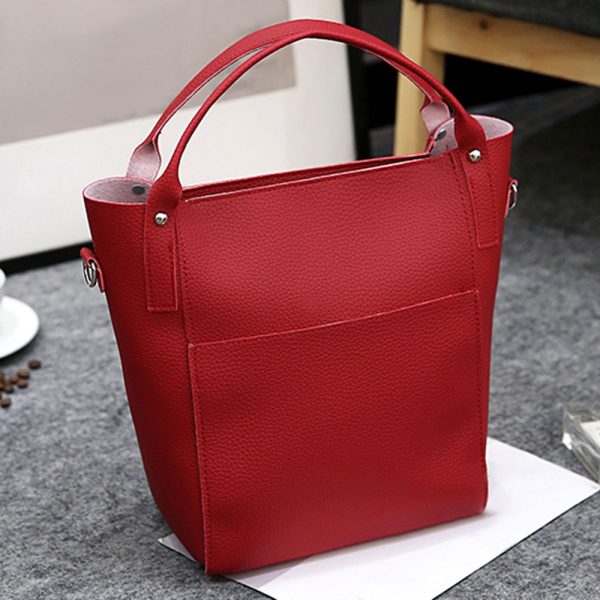 4pcs Women PU Leather Handbag Shoulder Crossbody Bag Wristlet Card Holder - Image 8