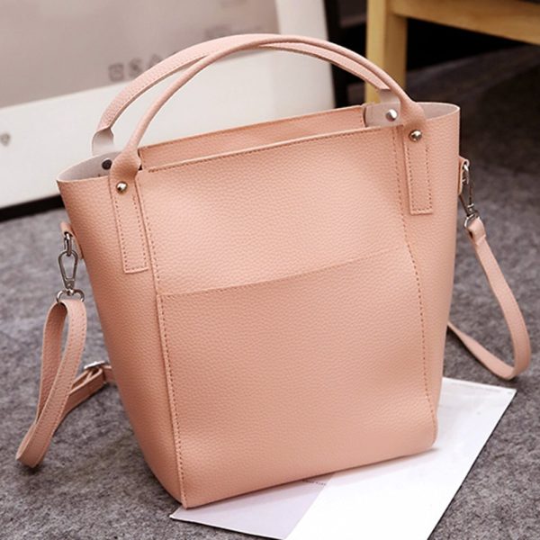 4pcs Women PU Leather Handbag Shoulder Crossbody Bag Wristlet Card Holder - Image 13