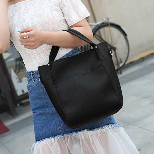 4pcs Women PU Leather Handbag Shoulder Crossbody Bag Wristlet Card Holder - Image 19