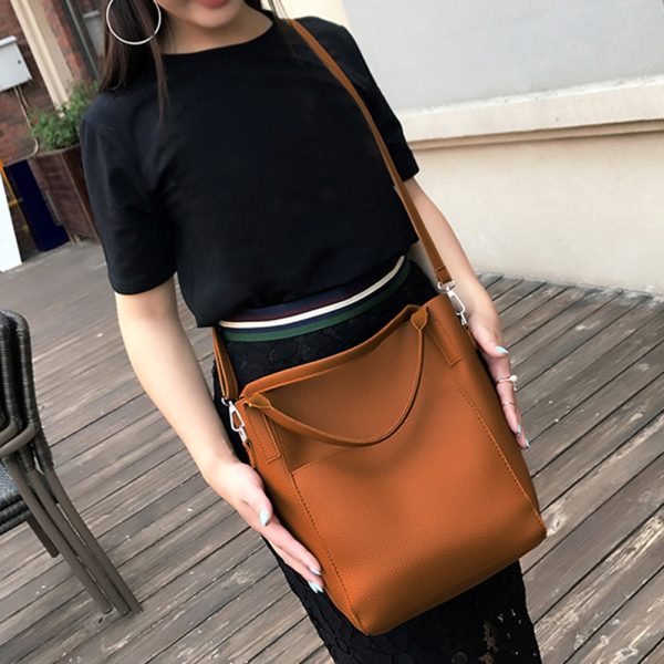 4pcs Women PU Leather Handbag Shoulder Crossbody Bag Wristlet Card Holder - Image 5