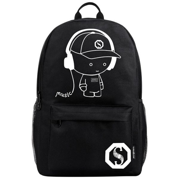 Anime Cartoon Luminous Backpack with USB Charging Port and Lock &Pencil Case - Image 2