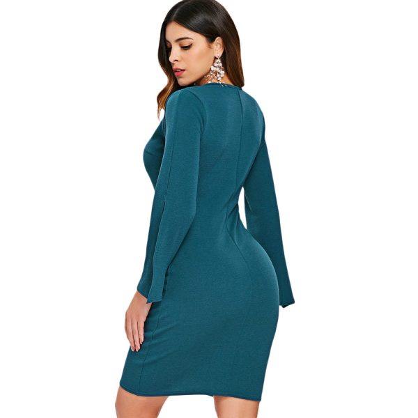 Casual Bell Slleve Fitted Dress - Image 2