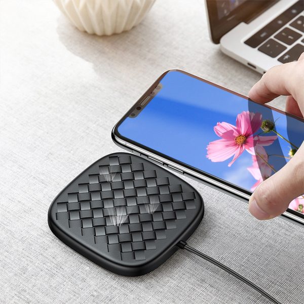 Baseus BSWC - P13 Fast Wireless Charger Woven Leather Charging Pad 10W - Image 16