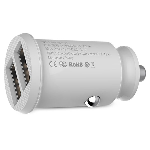 Baseus C8 - K Grain Fast Car Charger Small Dual USB Output 3.1A - Image 8