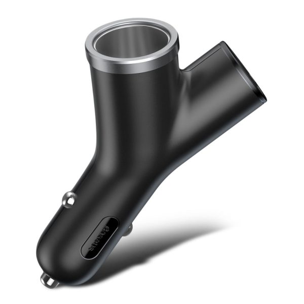 Baseus Y-shape Dual USB Car Charger with Cigarette Extended Port - Image 5
