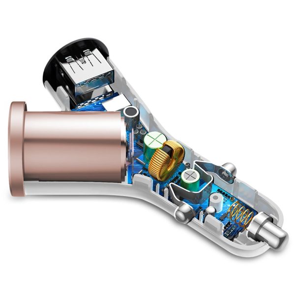 Baseus Y-shape Dual USB Car Charger with Cigarette Extended Port - Image 11