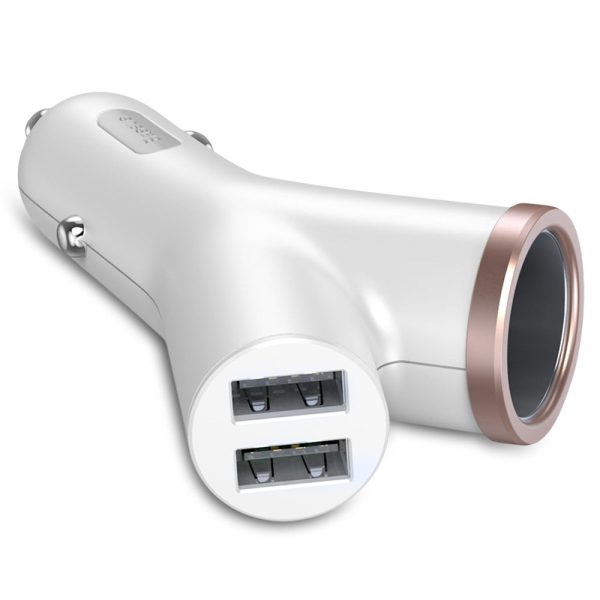 Baseus Y-shape Dual USB Car Charger with Cigarette Extended Port - Image 7