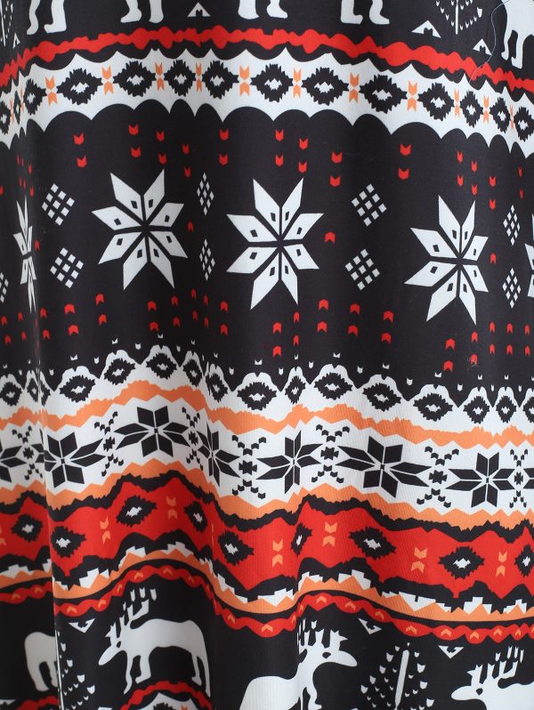 Christmas Elk Print Casual Dress - Image 4