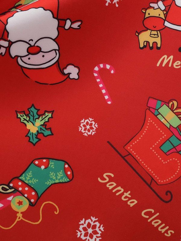 Christmas Santa Claus Print High Waist Dress - Image 5