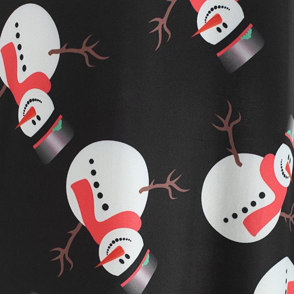 Christmas Snowman Print Mini Swing Dress - Image 5