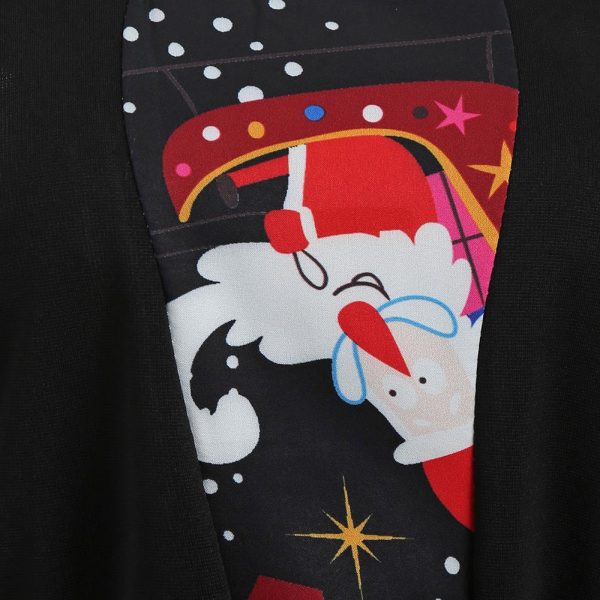Christmas Snowman Print Three Quarter Sleeve Dress - Image 4