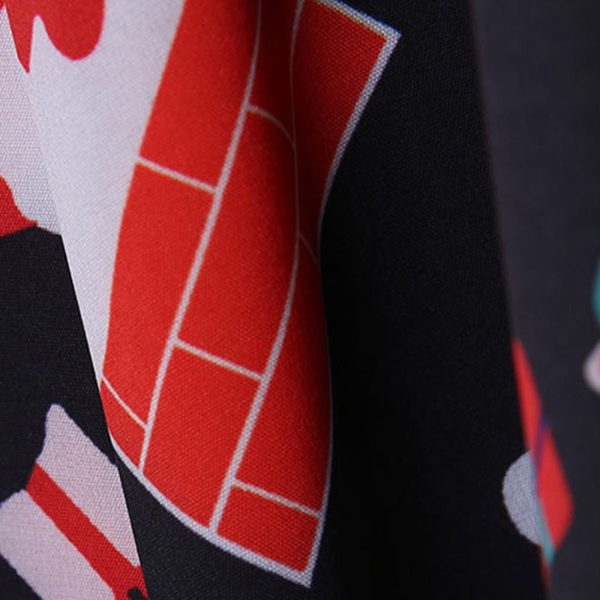 Christmas Santa Print A Line Dress - Image 5
