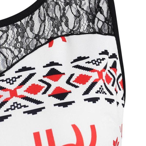 Christmas Elk Snowflake Print Pin Up Dress - Image 4