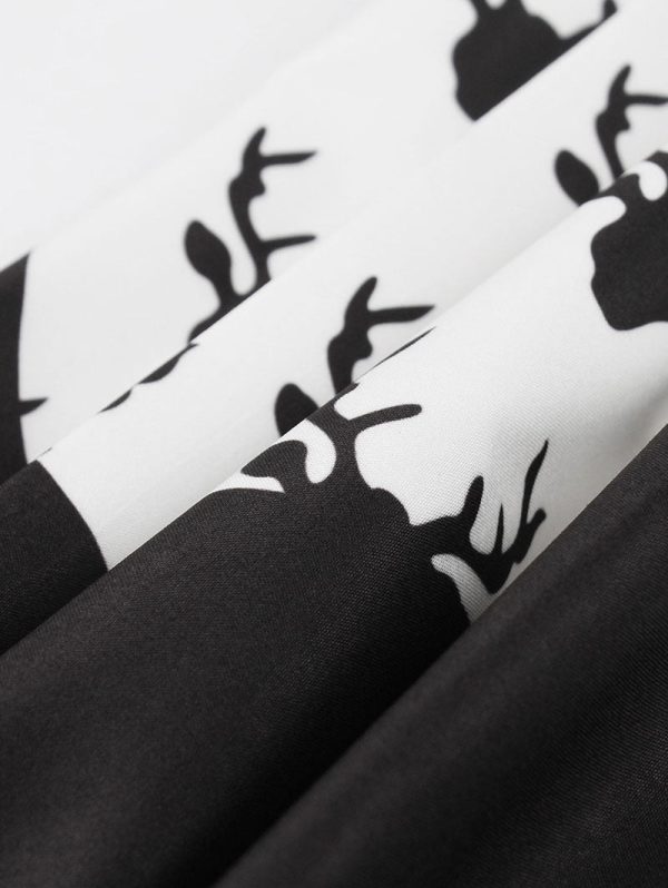 Christmas Vintage Reindeer Print Pin Up Dress - Image 4