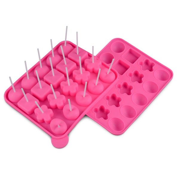 20-hole Flower-shaped Heart-shaped Square Combination Silicone Lollipop Mold - Image 2