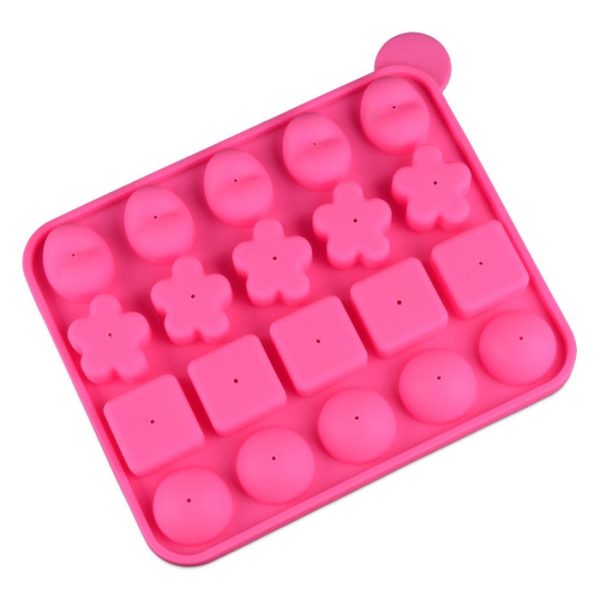 20-hole Flower-shaped Heart-shaped Square Combination Silicone Lollipop Mold - Image 4