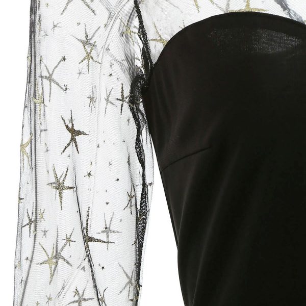 Deer Pattern Christmas Mesh Panel Dress - Image 5