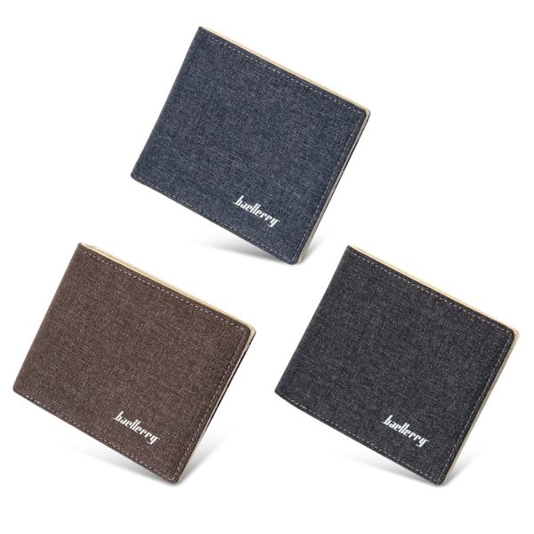 Baellerry Slim Coin Money Card Holder Canvas Pocket Men Wallet - Image 6
