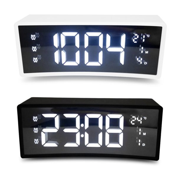 3D Curved Surface Screen Floating LED Display Smart Alarm Electronic Clock - Image 4