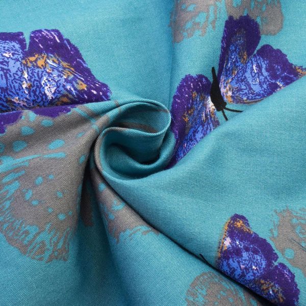 Butterfly Print Sweetheart Neck Flare Dress - Image 6