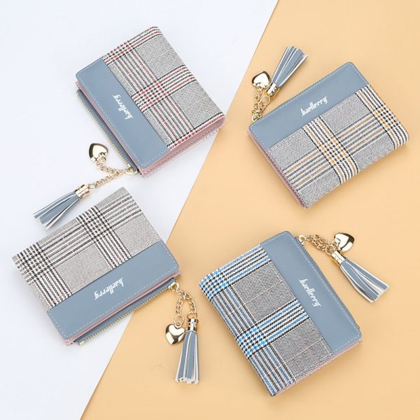 Baellerry Tassel Sweetheart Wave Striped Zipper Women Wallet - Image 6