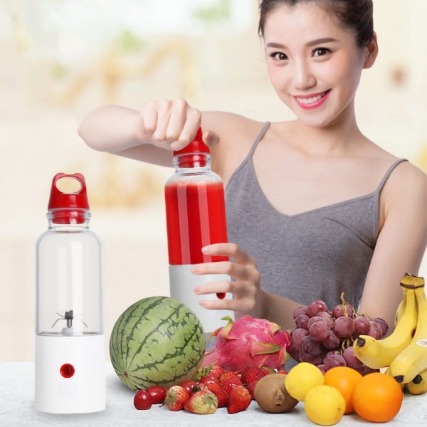 6-leaf Blade Electric Portable Juicer Fruit Vegetable Juice Mixer Power Bank - Image 2
