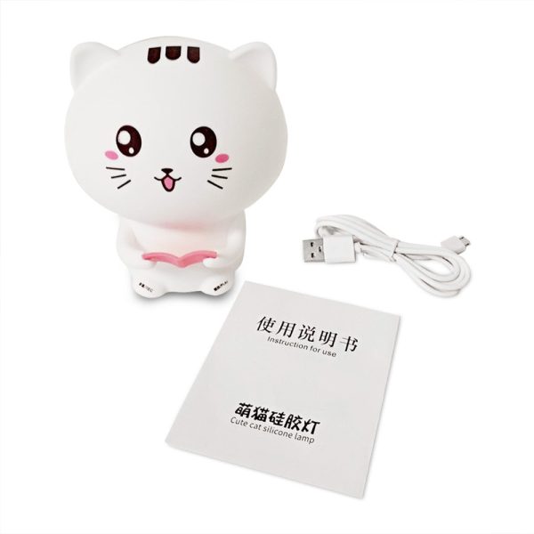 Cat Pattern Patting Tap Night Light Lamp for Bedroom USB Colorful Lights - Image 2