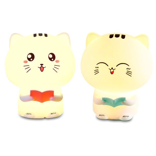 Cat Pattern Patting Tap Night Light Lamp for Bedroom USB Colorful Lights - Image 4