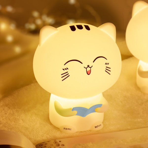 Cat Pattern Patting Tap Night Light Lamp for Bedroom USB Colorful Lights - Image 6