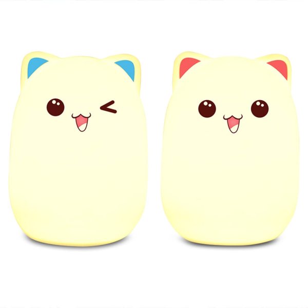Bear Patting Tap Night Light Lamp for Bedroom USB Colorful Light - Image 2
