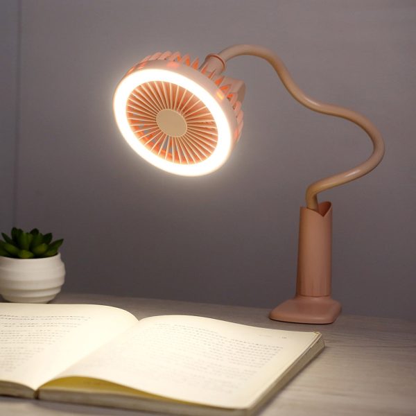 Clip Fan Night Light Dual-use USB 5V 200lm 2.5W 5500K Chargeable Dimmable Lamp - Image 10