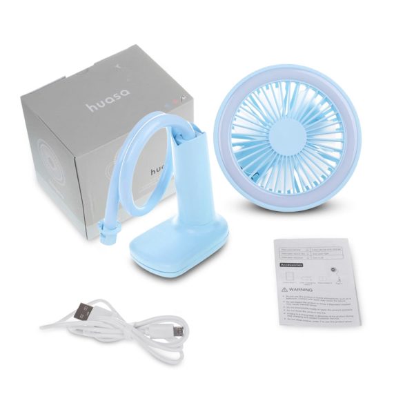Clip Fan Night Light Dual-use USB 5V 200lm 2.5W 5500K Chargeable Dimmable Lamp - Image 8