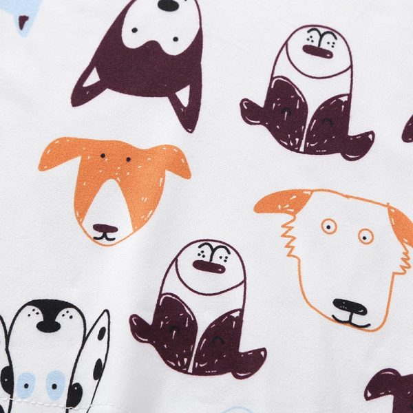 AB0002 Baby Girls Boys T-shirt Top Dog Printed Short Sleeve Round Neck - Image 7