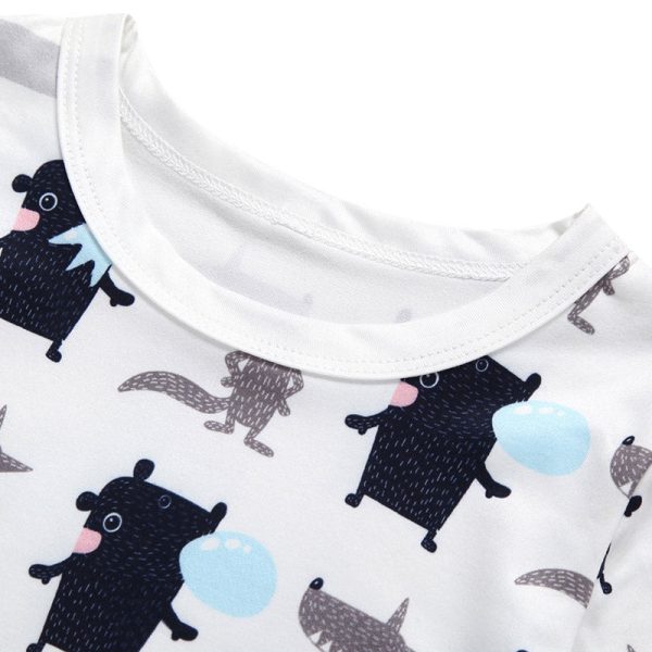 AB0001 Baby Girls Boys T-shirt Top Animal Printed Short Sleeve Round Neck - Image 6