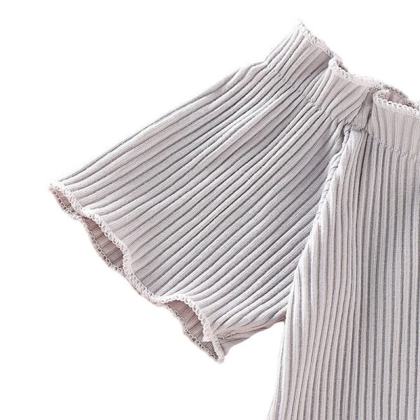 AD0014 Girls Top Off The Shoulder Short Sleeve Pleated Fold - Image 6