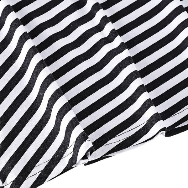 AD0021 Girls Dress Stripe Printed Long Sleeve Colour Blocking Round Neck - Image 4
